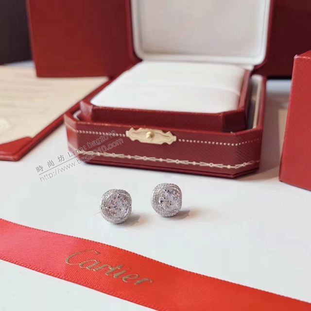 Cartier首飾 卡地亞旋轉系列四爪耳釘 高端定制925純銀鍍金  zgk1358